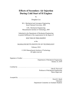 Effects of Secondary Air Injection During Cold Start of SI Engines