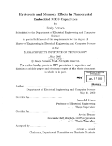 Hysteresis  and  Memory  Effects  in ... Embedded  MOS  Capacitors Eralp  Atmaca