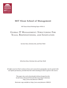 Global IT Management: Structuring For Scale, Responsiveness, and Innovation