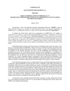 COMMENTS OF HAYNSWORTH SINKLER BOYD, P.A. Regarding DRAFT INTERPRETATION OF MSRB RULE G-17