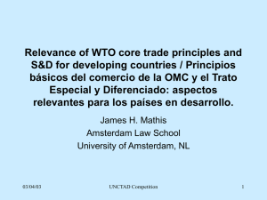 Relevance of WTO core trade principles and