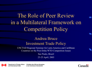 The Role of Peer Review in a Multilateral Framework on Competition Policy