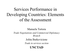 Services Performance in Developing Countries: Elements of the Assessment UNCTAD