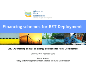 Financing schemes for RET Deployment