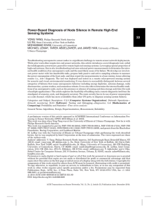 33 Power-Based Diagnosis of Node Silence in Remote High-End Sensing Systems YONG YANG