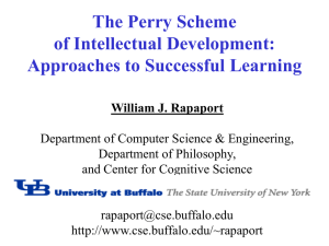The Perry Scheme of Intellectual Development: Approaches to Successful Learning