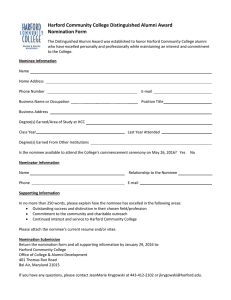 Harford Community College Distinguished Alumni Award Nomination Form