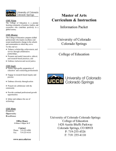 Master of Arts Curriculum &amp; Instruction Information Packet