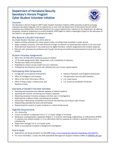 Department of Homeland Security Secretary’s Honors Program Cyber Student Volunteer Initiative Overview