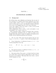 MULTILINEAR ALGEBRA 1.1 Background