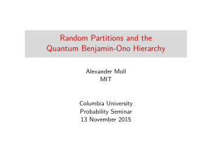 Random Partitions and the Quantum Benjamin-Ono Hierarchy Alexander Moll MIT