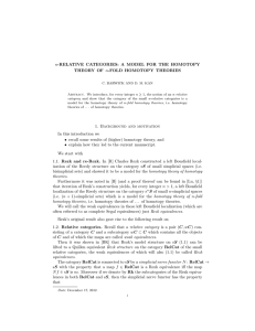 n-RELATIVE CATEGORIES: A MODEL FOR THE HOMOTOPY