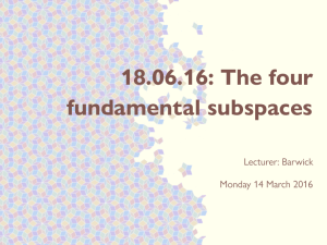 18.06.16: The four fundamental subspaces Lecturer: Barwick Monday 14 March 2016