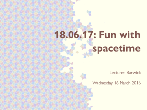 18.06.17: Fun with spacetime Lecturer: Barwick Wednesday 16 March 2016