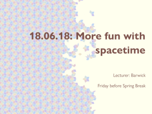 18.06.18: More fun with spacetime Lecturer: Barwick Friday before Spring Break