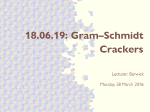 18.06.19: Gram–Schmidt Crackers Lecturer: Barwick Monday, 28 March 2016