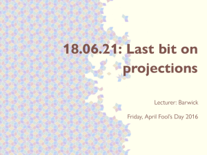 18.06.21: Last bit on projections Lecturer: Barwick Friday, April Fool’s Day 2016