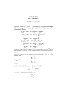 PROBLEM SET XI “TAKE IT TO THE …” a )