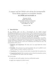 A compact and fast Matlab code solving the incompressible