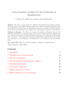 A free boundary problem for the localization of eigenfunctions