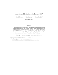 Logarithmic Fluctuations for Internal DLA David Jerison Lionel Levine Scott Sheffield