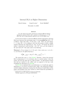 Internal DLA in Higher Dimensions David Jerison Lionel Levine Scott Sheffield