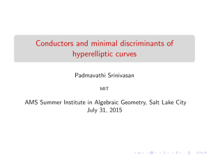 Conductors and minimal discriminants of hyperelliptic curves Padmavathi Srinivasan