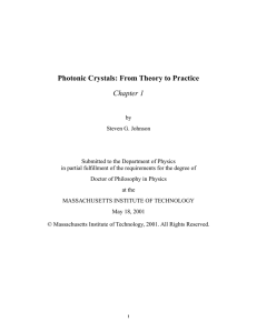 Photonic Crystals: From Theory to Practice Chapter 1