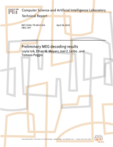 Preliminary MEG decoding results Computer Science and Artificial Intelligence Laboratory Technical Report
