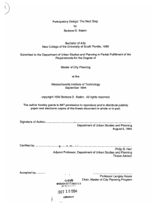 Participatory Design:  The  Next Step D. Bachelor of Arts 1980