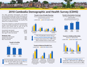 2010 Cambodia Demographic and Health Survey (CDHS) Trends in Vaccination Coverage