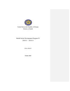 Health Sector Development Program IV 2010/11 – 2014/15
