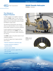 SA342 Gazelle Helicopter The Ultimate in Engine Protection PURE