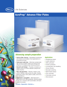 AcroPrep Advance Filter Plates Advancing sample preparation Applications