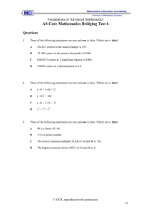 AS Core Mathematics Bridging Test 6  Foundations of Advanced Mathematics Questions