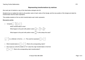 Representing transformations by matrices