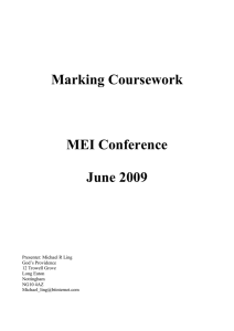Marking Coursework MEI Conference June 2009