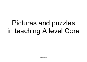Pictures and puzzles in teaching A level Core  © MEI 2010