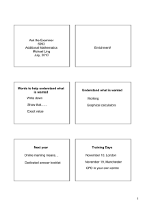 Ask the Examiner 6993 Additional Mathematics Enrichment!