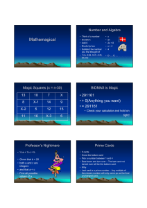 Mathemagical Number and Algebra
