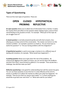 OPEN PROBING   Types of Questioning 