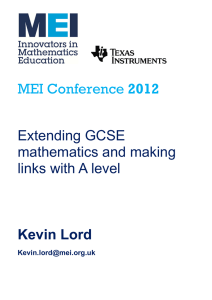 2012  Extending GCSE mathematics and making