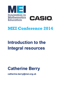 MEI Conference  Introduction to the Integral resources