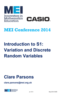 MEI Conference  Introduction to S1: Variation and Discrete