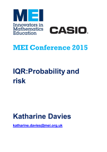 MEI Conference 2015 IQR:Probability and risk