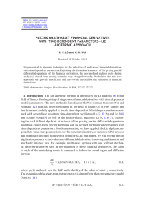PRICING MULTI-ASSET FINANCIAL DERIVATIVES WITH TIME-DEPENDENT PARAMETERS—LIE ALGEBRAIC APPROACH