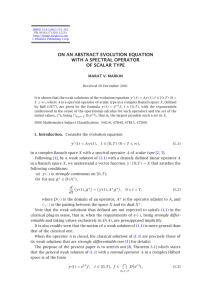 ON AN ABSTRACT EVOLUTION EQUATION WITH A SPECTRAL OPERATOR OF SCALAR TYPE