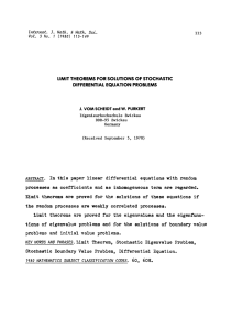 DIFFERENTIAL LIMIT THEOREMS FOR SOLUTIONS OF STOCHASTIC PROBLEMS