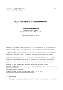 RESPONSE A NONLINEAR SYSTEM STEADY STATE