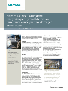 Altbach/Deizisau CHP plant: Integrating early fault detection minimizes consequential damages Reference – Diagnosis